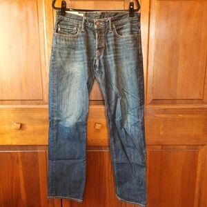 Abercrombie & Fitch The A&F Classic Straight dark wash button fly denim Jeans